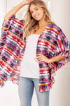 MULTI COLOR AZTEC PRINT OPEN CARDIGAN Made in the USA