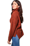 Henna Long Sleeves Cowl Neck Knitted Pullover Sweater