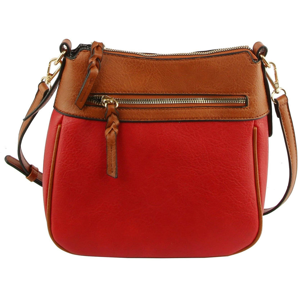 Handbag Factory Corp - Women Large Crossbody Purse Travel Handbag: BROWN