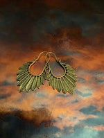 Feather Hoop Earrings In Gold or Silver
