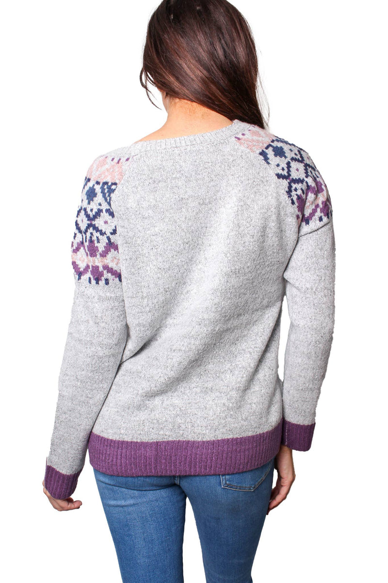 Ski Resort Long Sleeves Round Neck Knitted Jacquard Sweater