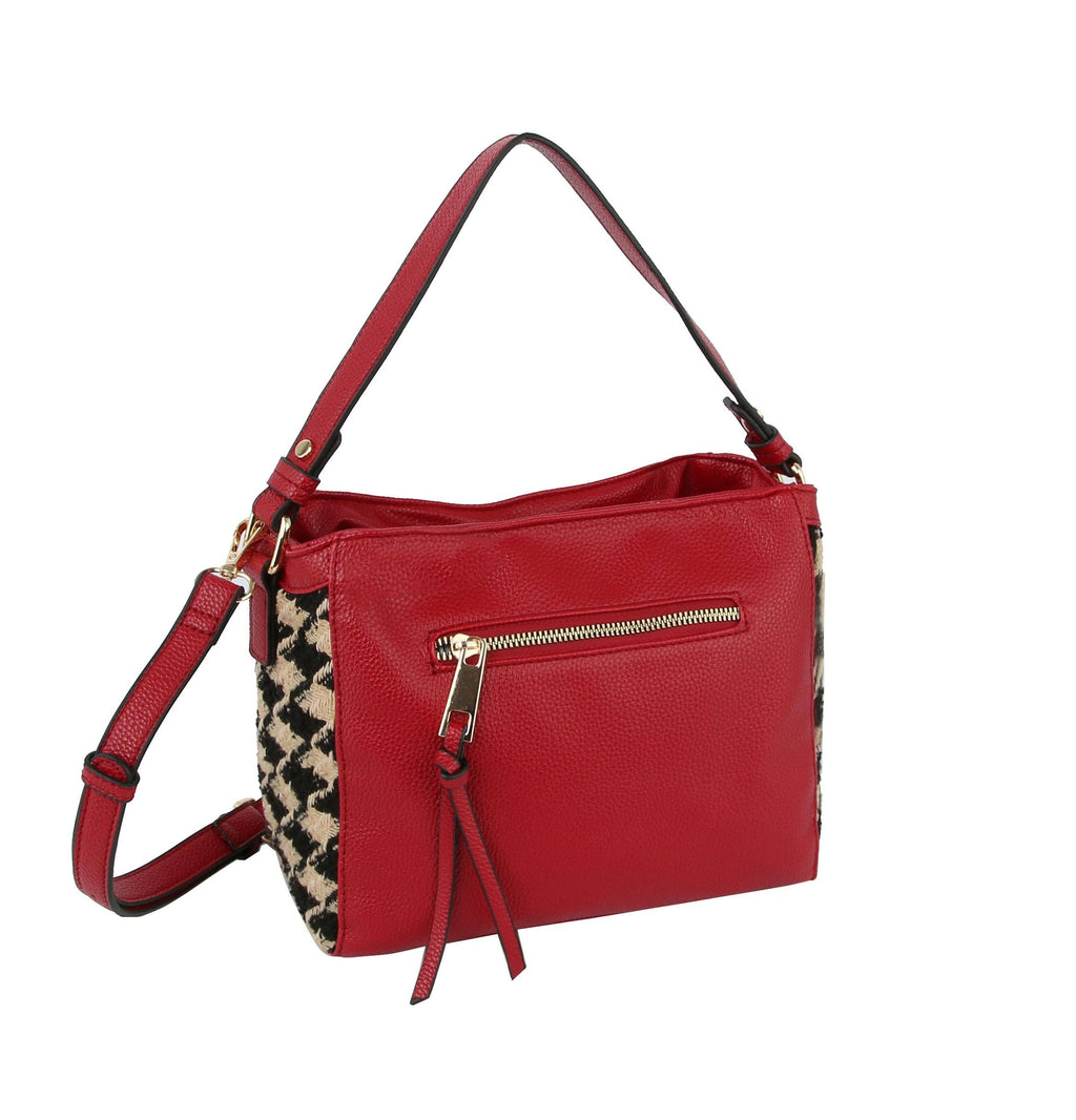 Handbag Factory Corp - Hobo Shoulder Bag Purse Tossel Tote Bag: RED