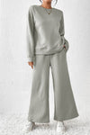 Ultra Loose Textured 2pcs Slouchy Outfit: Gray