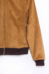 Golden Brown Women's Long Sleeve Lined Corduroy Bomber Jacket