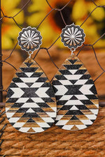 Brown Vintage Geometric Pattern Western Stud  Earrings