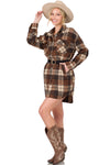 Plus Size Brown& Rust Oversized Plaid Shacket