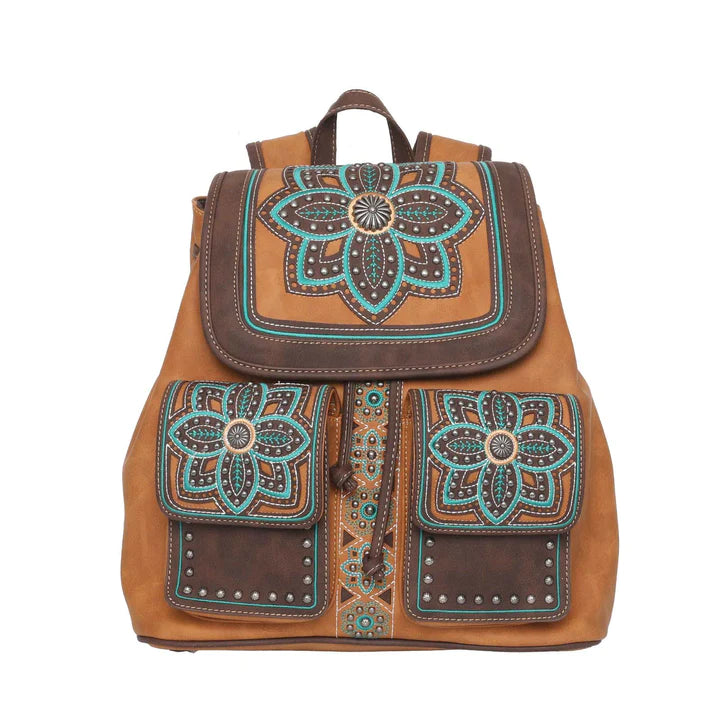 Laser Cut Floral Embroidered Conceal & Carry Backpack