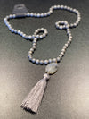 Semi Precious Stone Necklace With Stone Pendant & Tass