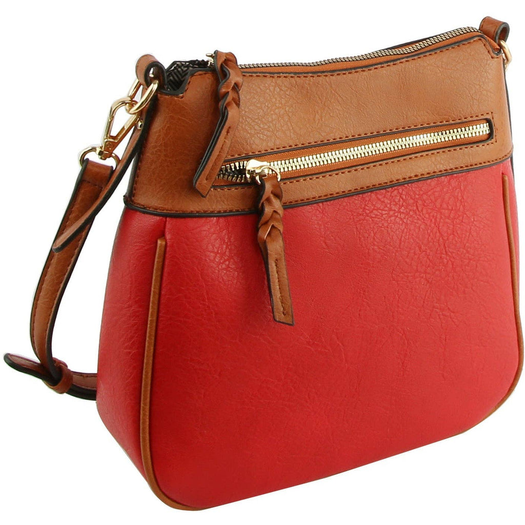 Handbag Factory Corp - Women Large Crossbody Purse Travel Handbag: RED