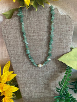 River Rock Necklaces With Pearl Accent
