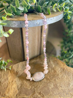 River Rock Mixed Bead Necklaces With Pendants & Silver Accent