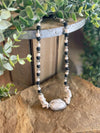 River Rock Mixed Bead Necklaces With Pendants & Silver Accent