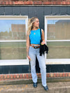 Luxe Rayon Twist Front Crop Top