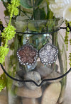 Ornate Silver Clover Drop Earrings With Bead Embellishments