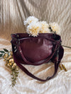 Beautiful Burgundy or Black Leather Shoulder Bags