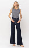 Judy Blue High Waist Embroidery Stitch Pocket Wide Leg Jeans