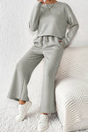 Ultra Loose Textured 2pcs Slouchy Outfit: Gray