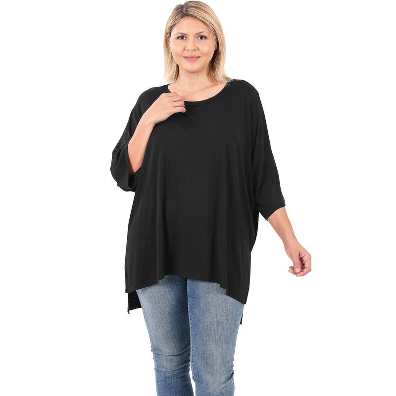 Plus Size Luxe Rayon Dolman Sleeve Top