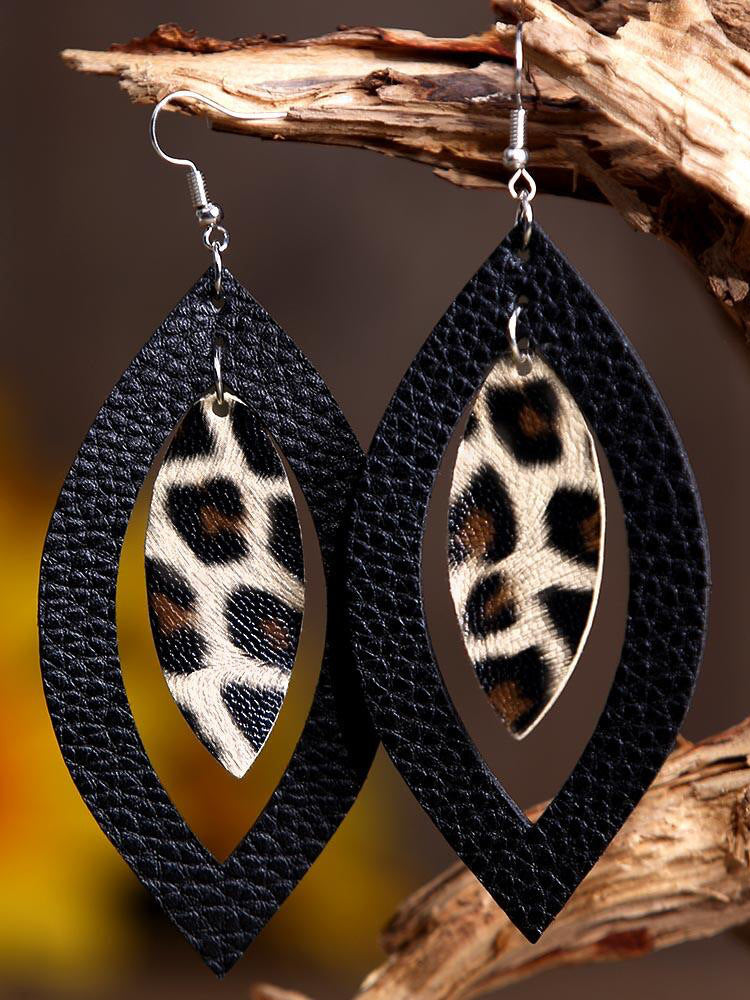Cut-Out Leopard Dangle Earrings