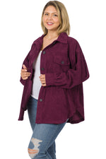 Plus Size Relaxed Fit Corduroy Shackets In A variety of Colors