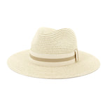 Straw Banded Panama Hats In Assorted Colors