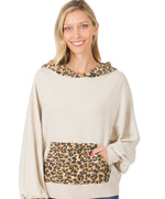 French Terry Knit Reverse Leopard Hoodie & Jogger Set & Separates