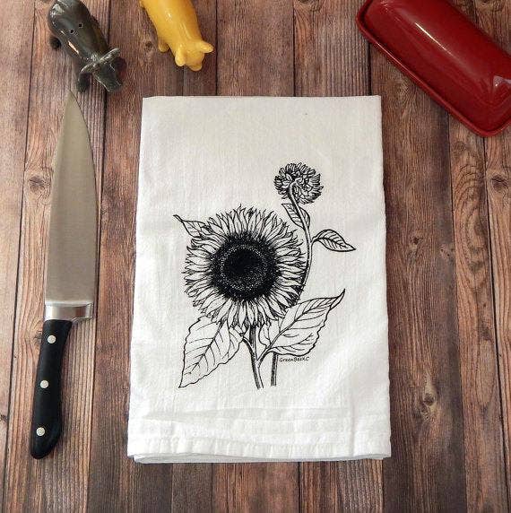 Sunflower Flour Sack Tea Towel