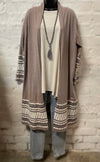 Plus Size Open Front Knit Duster in Black or Taupe