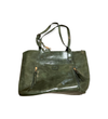 2 in 1 Faux Leather Double Strap Tote in Green, or Brown