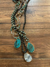 Long Semi Precious Stone Necklaces With Matching Pendants