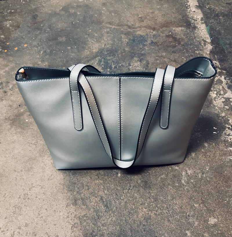 Red or Silver Modern Vegan Leather Totes