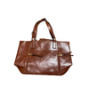 2 in 1 Faux Leather Double Strap Tote in Green, or Brown