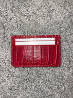 Red Crocodile Faux Leather Card Holder