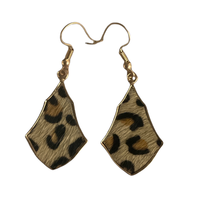 Faux Hide Hair Earrings in Leopard And Cheetah