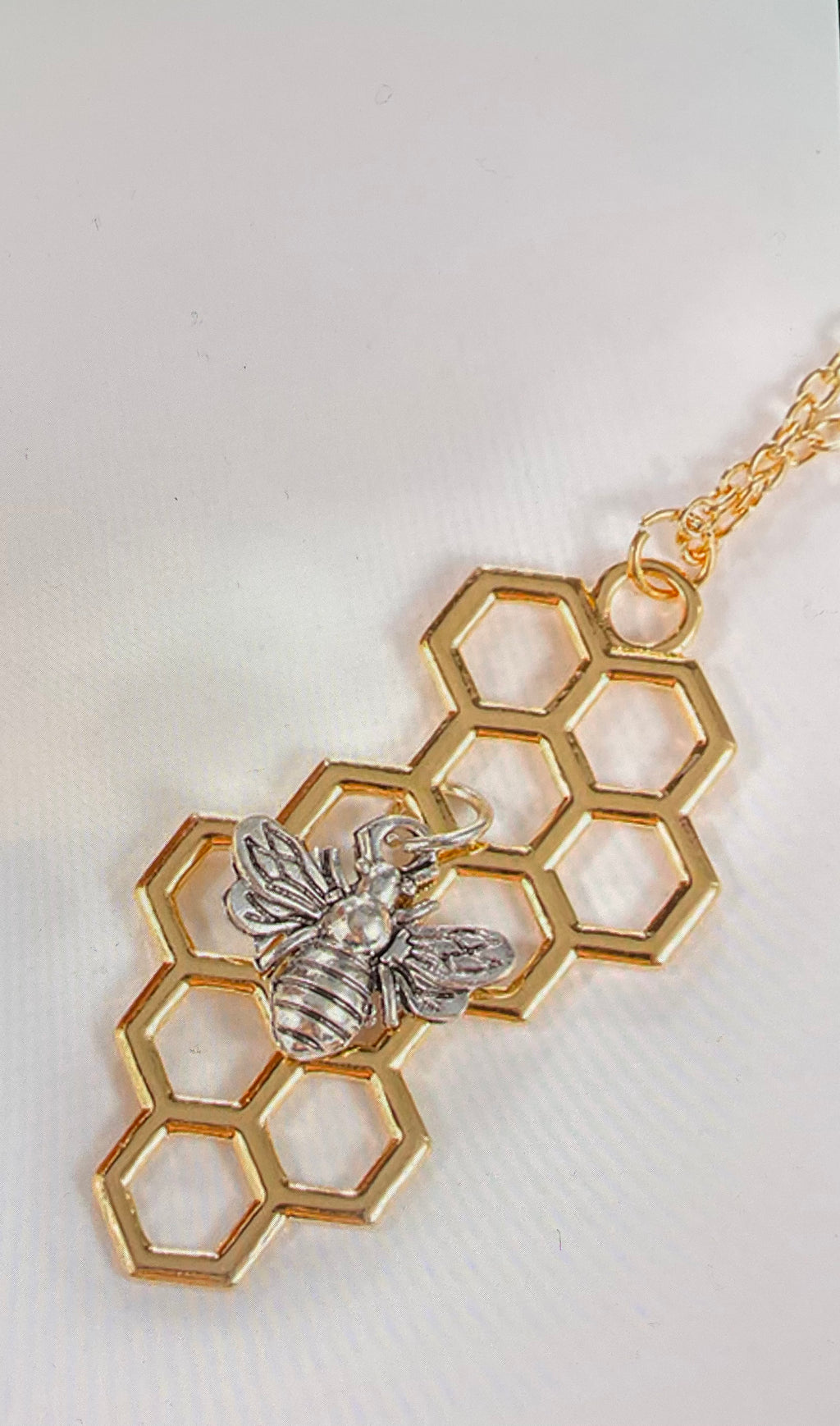 Gold & Silver Honeycomb & Bee Necklaces