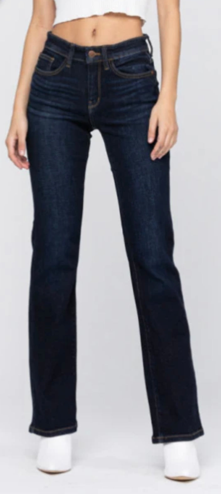 Judy Blue Mid-Rise Whiskered Bootcut Jeans