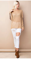 Duo Fabric Sequins Long Sleeve Sweater
