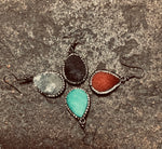 Colorful Geode Crystal Earrings With Rhinestones