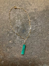 Colorful Geode Crystal Necklaces With Gold Bar & Toggle Chain