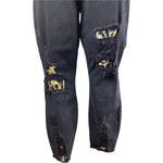 Judy Blue Distressed Leopard Patch Black Jean