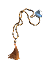 Polished Stone Beaded  Necklace with Tassel