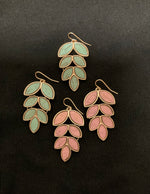 Pastel Leaf Earrings Sage Green or Mauve