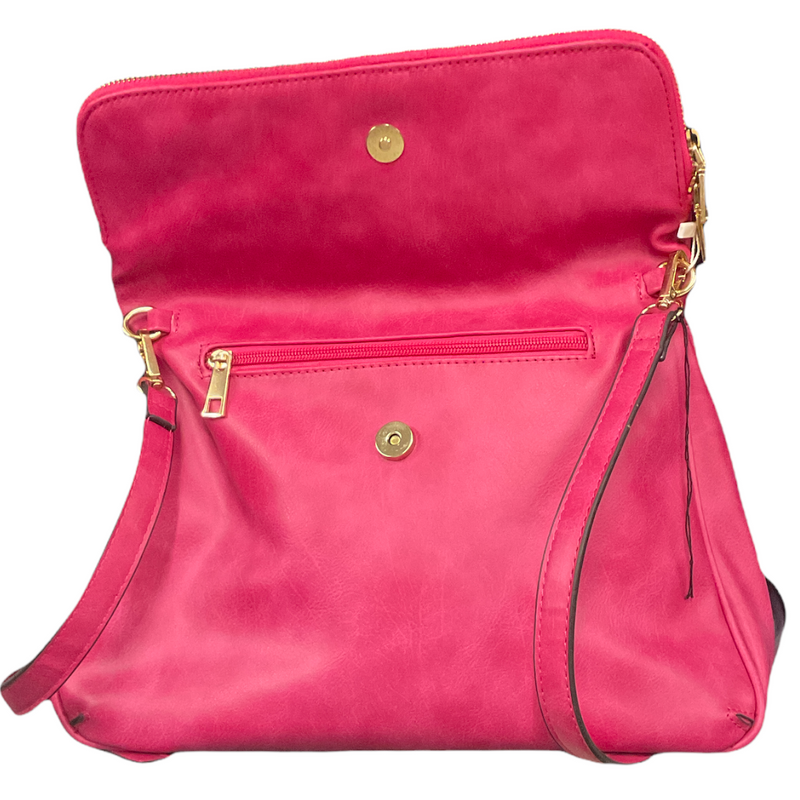 Hot Pink Purse With Zip Top Flap