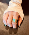 Turquoise Bead Statement Rings