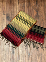 Woven Striped Scarves With Fringe