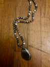 Semi Precious Stone Beaded Necklaces With Pendant